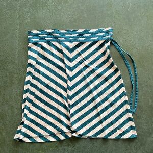 Vintage Adidas Striped Wrap Skirt in Teal and White